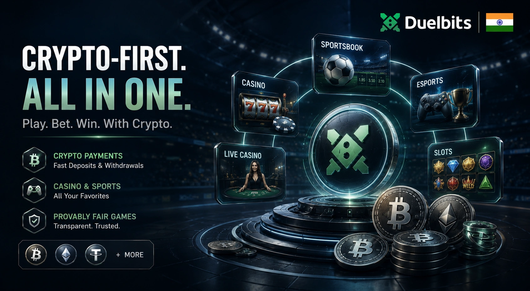 Duelbits crypto sportsbook, slots and esports hub for players in India